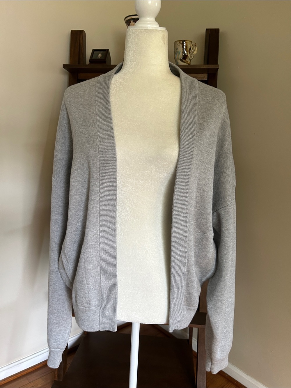 CALIA by Carrie Underwood Heather Gray Open-Front Knit Cardigan